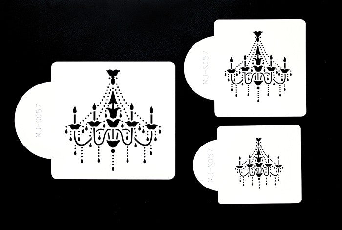 Chandelier set 3 chandeliers stencil