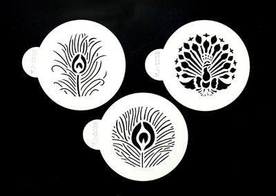 Peacock and feathers set 3 stencil No 2