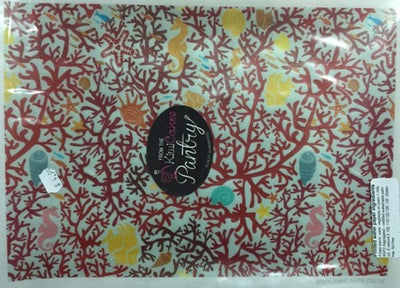 Wafer paper sheet Under the Sea Coral and seahorse (red)