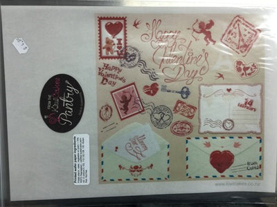 Wafer paper sheet Mail Happy Valentines Day Paris