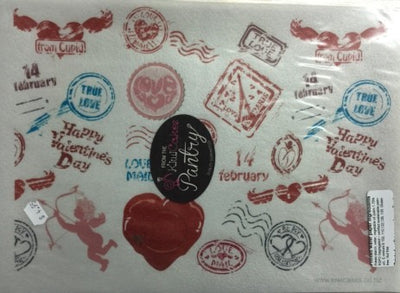 Wafer paper sheet Mail TRUE LOVE post marks Paris