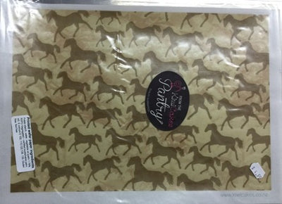 Wafer paper sheet Horses brown background