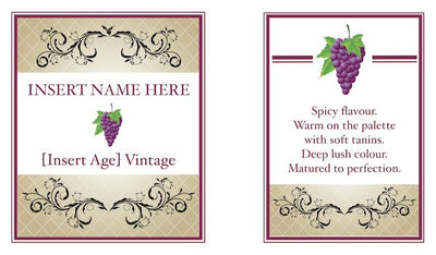 Custom edible icing image WINE LABEL red