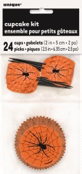 Spider web cupcake papers and matching picks combo