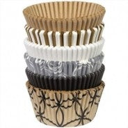 Black White Silver and Gold standard cupcake paper set (150)