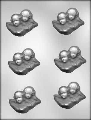 Cherub heads 2 1/2 inch chocolate mould
