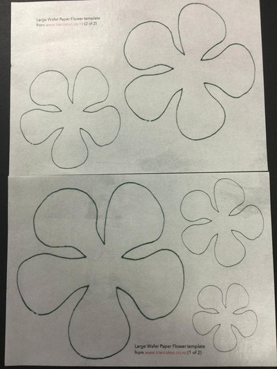 Wafer paper sheet Flower template style 2 Large (2 sheets)