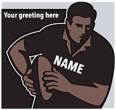 Custom SPORTS edible icing image A4 Rugby your name on players shirt