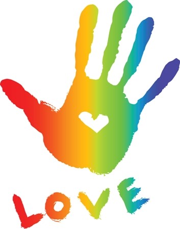 A4 Edible icing image Rainbow Love