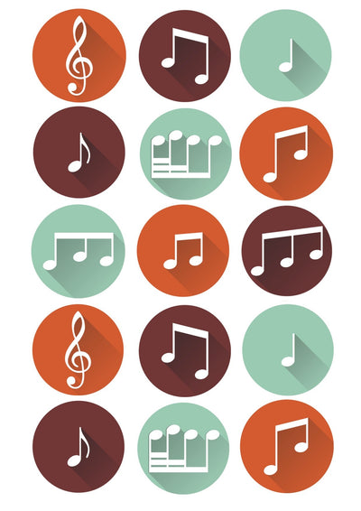 Design Sheet edible image Musical Notes music theme