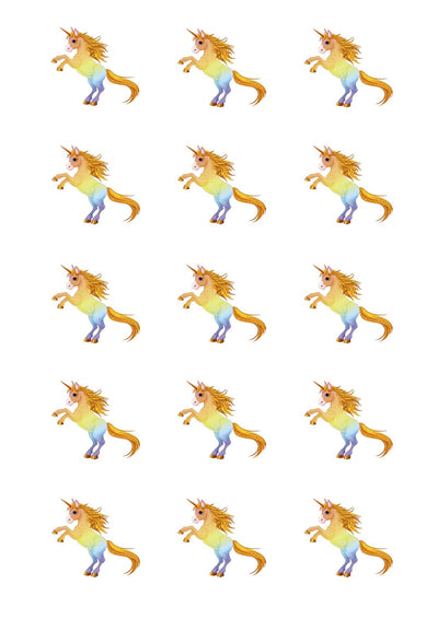 Design Sheet edible image Rainbow Unicorns