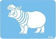 Jem Hippo African or Zoo animal stencil