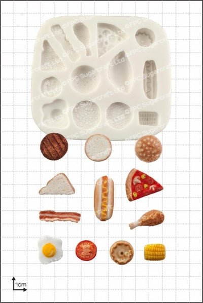 Miniature food silicone mould hamburger egg hot dog and more