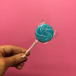 Blue and White Swirly lollipop Small (great for drip cakes)