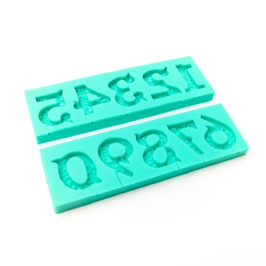 Ornate Numbers silicone mould (groove for pick during moulding)