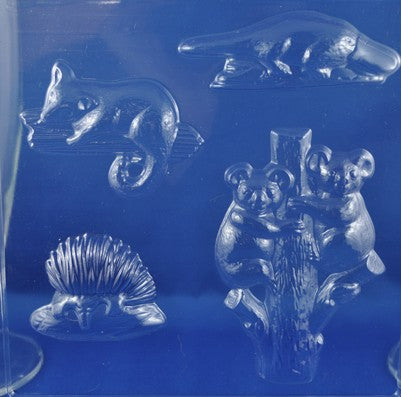 Australian animals chocolate mould Koala Echidna Possum Platypus