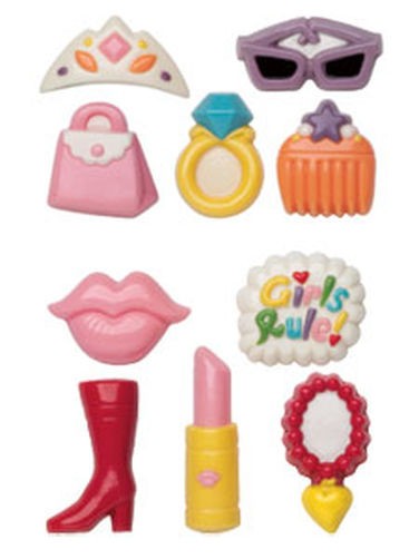 Girl power 2 chocolate mould set Tiara Lipstick Ring Purse Boot