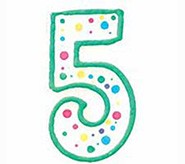 Green border No 5 numeral Polka Dot Sprinkles number candle