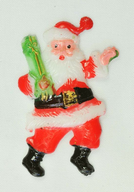 Santa Christmas cake topper lays flat 45mm