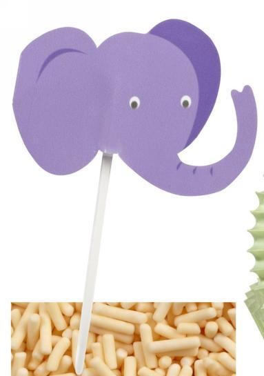 Elephant head cupcake picks (24)