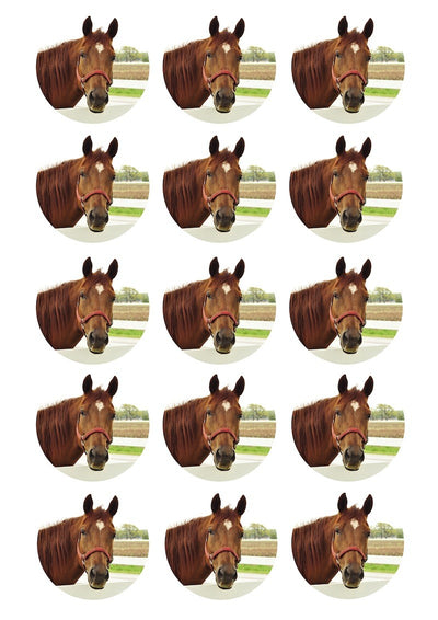 Design Sheet edible image Horses head