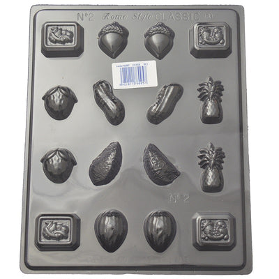 Fruit and Nut chocolate mould Strawberry peanut pineapple acorn & more