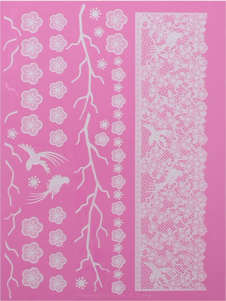Cake lace Claire Bowman mat Oriental Cherry Blossoms and Birds