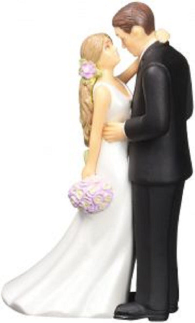 Bride and Groom wedding cake topper Long Haired Bride