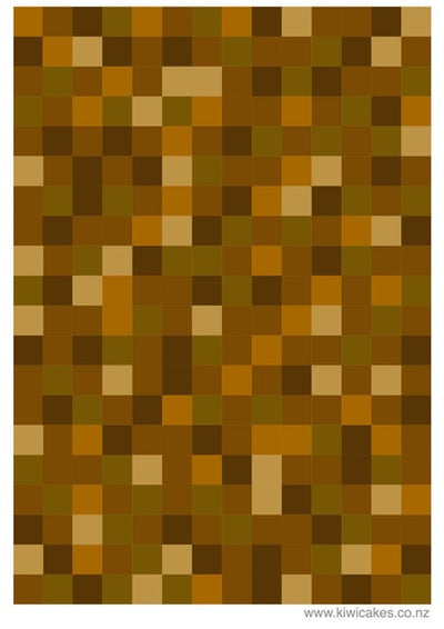 A4 Edible icing image PIXELLATED SQUARES Medium brown
