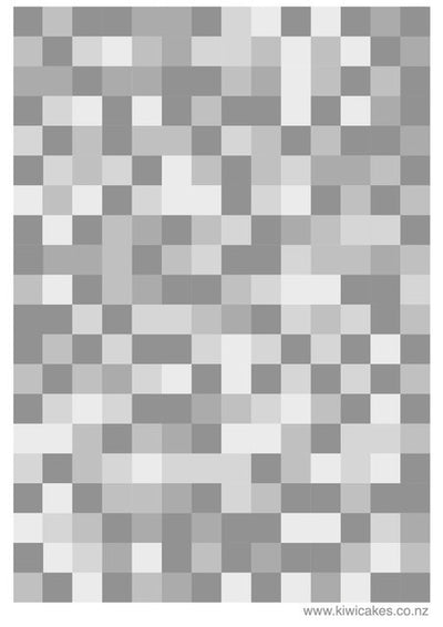 A4 Edible icing image PIXELLATED SQUARES Medium grey