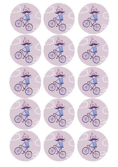 Design Sheet edible image Flying bicycle man