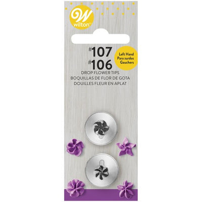 Left handed drop flower petal icing nozzle tip set