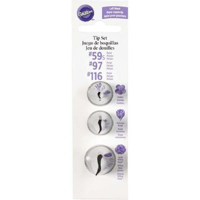 Left Handed Petal icing nozzle tip set