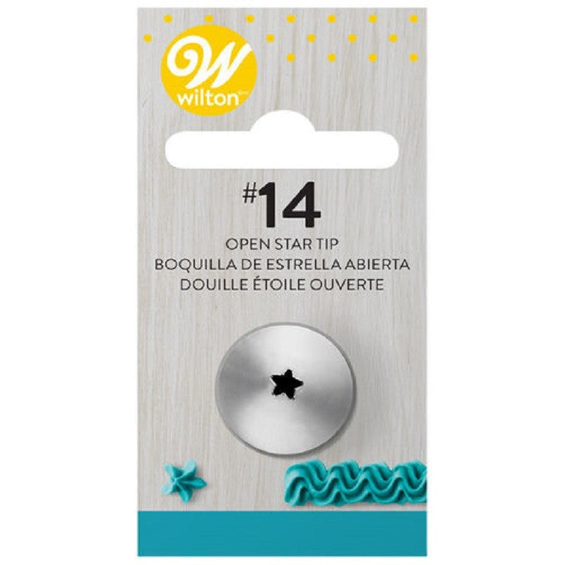 Carded Standard Wilton icing nozzle tip No 14 Open Star