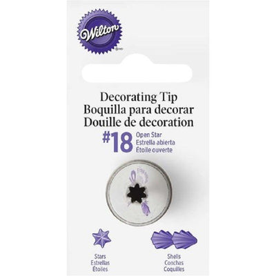 Standard Wilton icing nozzle tip No 18 Open Star