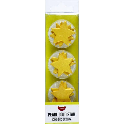GoBake Sugar icing decorations Stars Pearl Gold