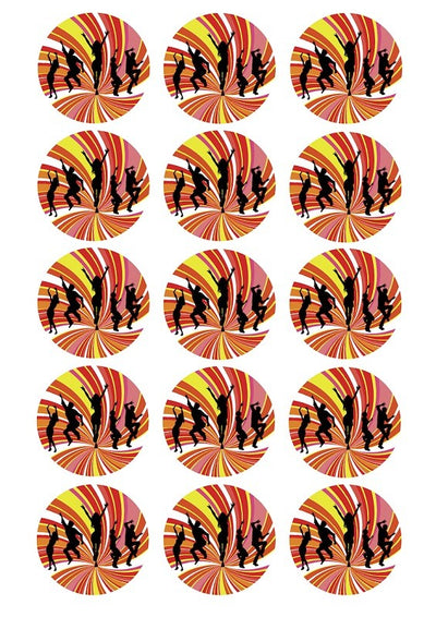 Design Sheet edible image Disco dancers