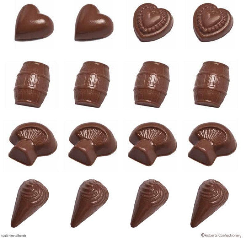 Heart Barrel Mushroom truffles chocolate mould