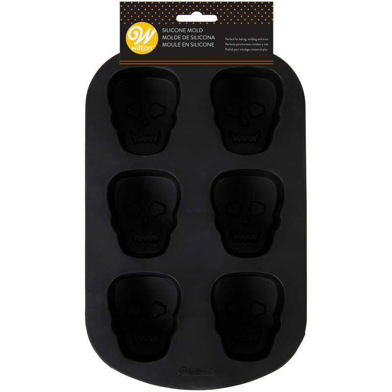 6 CAVITY SKULL SILICONE PAN