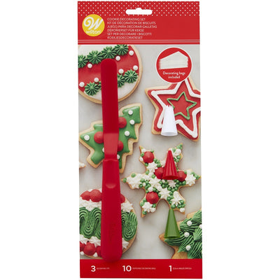Wilton Christmas cookie or treat decorating kit Piping nozzles bag and spatula