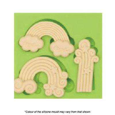 Rainbow with clouds and shooting star silicone mould