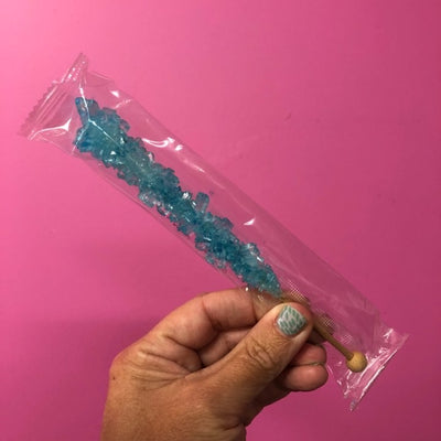 Rock Candy lollipop Long wooden stick Light Blue sugar