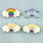 Rainbow with clouds cookie cutter