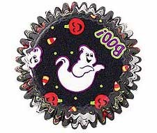 Spooky Ghost Halloween mini baking cups cupcake papers