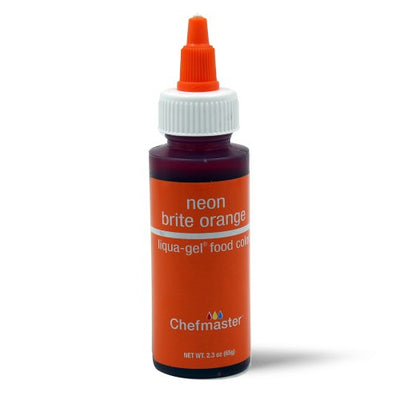 Concentrated food colouring gel paste Neon Brite Orange by Chefmaster 2.3oz 65gram