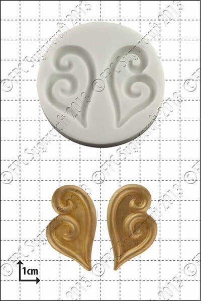 Koru reverse hearts silicone mould