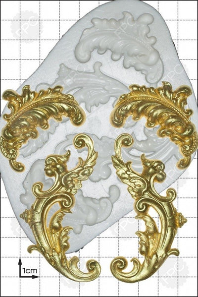 Feather Scrolls silicone mould