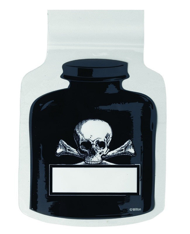 Halloween Poison Skull and Crossbones treat bags pack 15