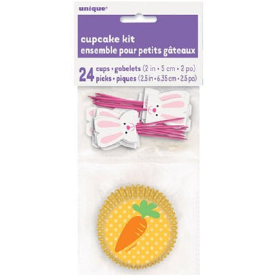Easter Bunny and Carrot cupcake papers with picks combo