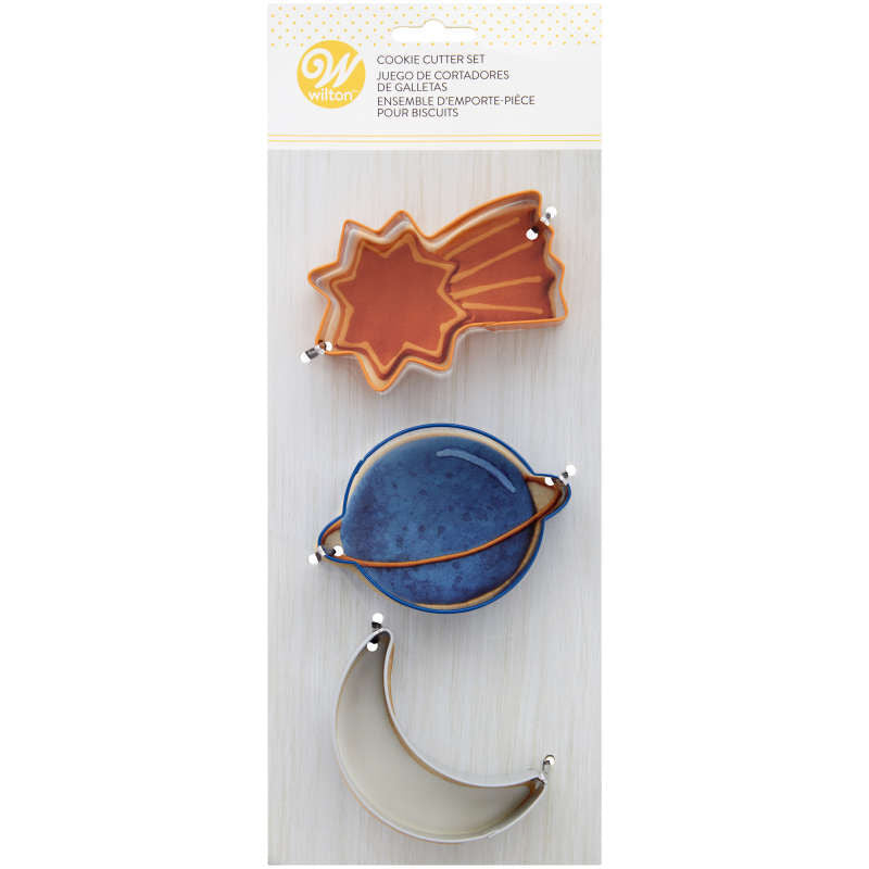 Outer Space Cookie Cutter Set of 3 Shooting Star Moon Planet